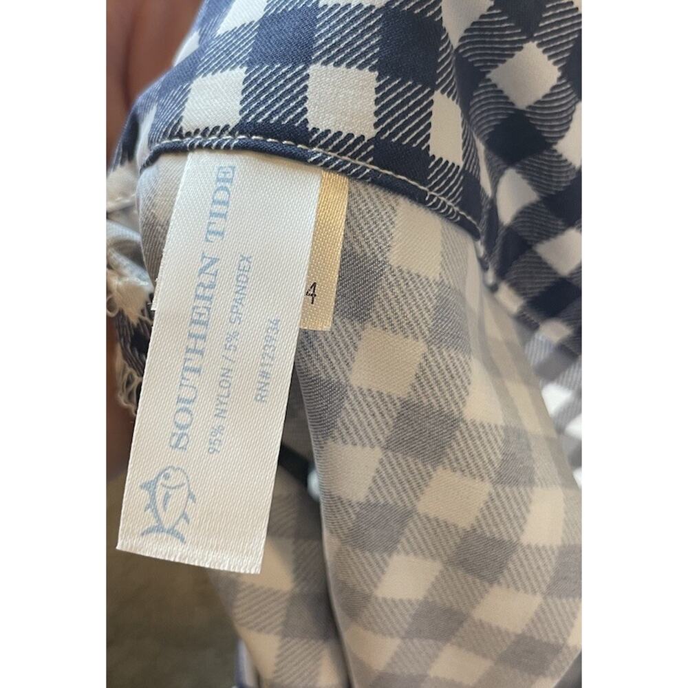 Southern Tide Inlet Gingham Performance Short Womens 2 Nautical Navy - Picture 9 of 13